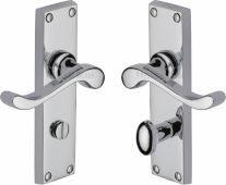V815-PC Heritage Brass Door Handle For Bathroom Bedford Design Polished Chrome Finish