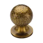 HAM8321 32-AT Heritage Brass Cabinet Knob Ball Hammered Design 32mm Antique Brass finish