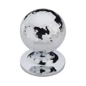 HAM8321 32-PC Heritage Brass Cabinet Knob Ball Hammered Design 32mm Polished Chrome finish