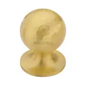HAM8321 32-SB Heritage Brass Cabinet Knob Ball Hammered Design 32mm Satin Brass finish
