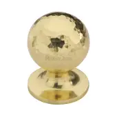 HAM8321 38-PB Heritage Brass Cabinet Knob Ball Hammered Design 38mm Polished Brass finish