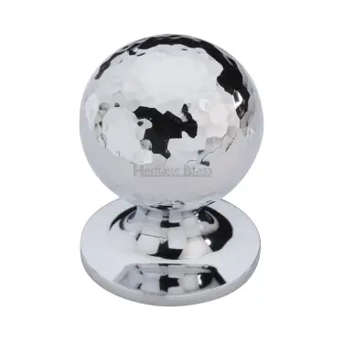 Click Here To Enlarge This Photo Of HAM8321 38-PC Heritage Brass Cabinet Knob Ball Hammered Design 38mm Polished Chrome finish