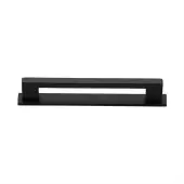 PL0337 128-BKMT Heritage Brass Cabinet Pull Metro Design with Plate 128mm ctc Matt Black Finish
