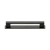 PL0337 128-MB Heritage Brass Cabinet Pull Metro Design with Plate 128mm ctc Matt Bronze Finish