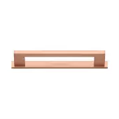 PL0337 128-SRG Heritage Brass Cabinet Pull Metro Design with Plate 128mm ctc Satin Rose Gold Finish