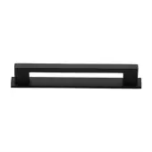PL0337 160-BKMT Heritage Brass Cabinet Pull Metro Design with Plate 160mm ctc Matt Black Finish