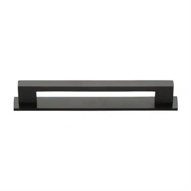 Click Here To Enlarge This Photo Of PL0337 160-MB Heritage Brass Cabinet Pull Metro Design with Plate 160mm ctc Matt Bronze Finish