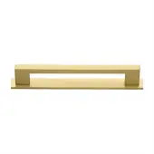 PL0337 160-SB Heritage Brass Cabinet Pull Metro Design with Plate 160mm ctc Satin Brass Finish