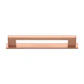 PL0337 160-SRG Heritage Brass Cabinet Pull Metro Design with Plate 160mm ctc Satin Rose Gold Finish