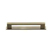 PL0337 96-AT Heritage Brass Cabinet Pull Metro Design with Plate 96mm ctc Antique Brass Finish