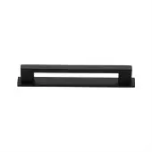PL0337 96-BKMT Heritage Brass Cabinet Pull Metro Design with Plate 96mm ctc Matt Black Finish