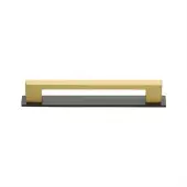 PL0337 96-BSB Heritage Brass Cabinet Pull Metro Design with Plate 96mm ctc Matt Bronze/Satin Brass Finish