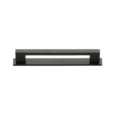 Click Here To Enlarge This Photo Of PL0337 96-MB Heritage Brass Cabinet Pull Metro Design with Plate 96mm ctc Matt Bronze Finish