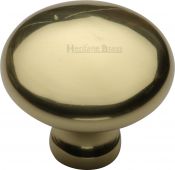 C113 38-PB Heritage Brass Cabinet Knob Victorian Round Design 38mm Polished Brass Finish