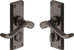 V825-MB Heritage Brass Door Handle For Privacy Set Bedford Short Design Matt Bronze Finish