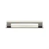 PL0337 96-PNF Heritage Brass Cabinet Pull Metro Design with Plate 96mm ctc Polished Nickel Finish