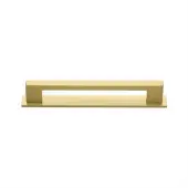 PL0337 96-SB Heritage Brass Cabinet Pull Metro Design with Plate 96mm ctc Satin Brass Finish