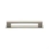PL0337 96-SN Heritage Brass Cabinet Pull Metro Design with Plate 96mm ctc Satin Nickel Finish