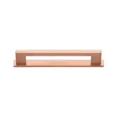 PL0337 96-SRG Heritage Brass Cabinet Pull Metro Design with Plate 96mm ctc Satin Rose Gold Finish