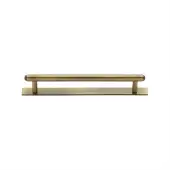 PL4410 128-AT Heritage Brass Cabinet Pull Step Design with Plate 128mm ctc Antique Brass Finish