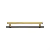 PL4410 128-BSB Heritage Brass Cabinet Pull Step Design with Plate 128mm ctc Matt Bronze/Satin Brass Finish