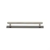 PL4410 128-BSN Heritage Brass Cabinet Pull Step Design with Plate 128mm ctc Matt Bronze/Satin Nickel Finish