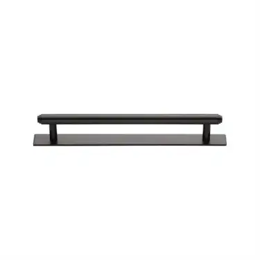 Click Here To Enlarge This Photo Of PL4410 128-MB Heritage Brass Cabinet Pull Step Design with Plate 128mm ctc Matt Bronze Finish