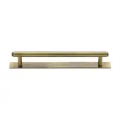 PL4410 160-AT Heritage Brass Cabinet Pull Step Design with Plate 160mm ctc Antique Brass Finish