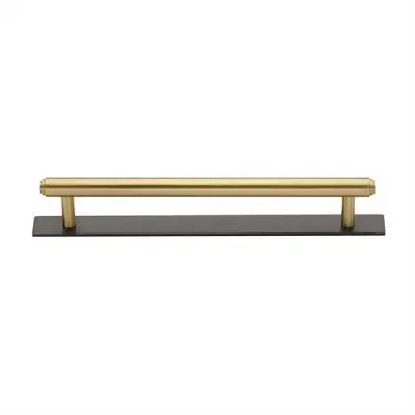 Click Here To Enlarge This Photo Of PL4410 160-BSB Heritage Brass Cabinet Pull Step Design with Plate 160mm ctc Matt Bronze/Satin Brass Finish