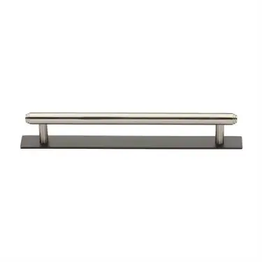 Click Here To Enlarge This Photo Of PL4410 160-BSN Heritage Brass Cabinet Pull Step Design with Plate 160mm ctc Matt Bronze/Satin Nickel Finish