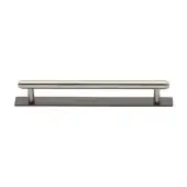 PL4410 160-BSN Heritage Brass Cabinet Pull Step Design with Plate 160mm ctc Matt Bronze/Satin Nickel Finish
