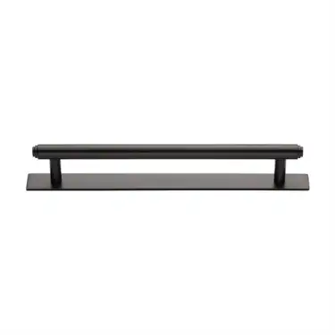 Click Here To Enlarge This Photo Of PL4410 160-MB Heritage Brass Cabinet Pull Step Design with Plate 160mm ctc Matt Bronze Finish