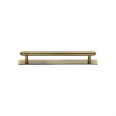 PL4410 96-AT Heritage Brass Cabinet Pull Step Design with Plate 96mm ctc Antique Brass Finish
