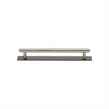 Click Here To Enlarge This Photo Of PL4410 96-BSN Heritage Brass Cabinet Pull Step Design with Plate 96mm ctc Matt Bronze/Satin Nickel Finish