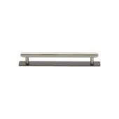 PL4410 96-BSN Heritage Brass Cabinet Pull Step Design with Plate 96mm ctc Matt Bronze/Satin Nickel Finish