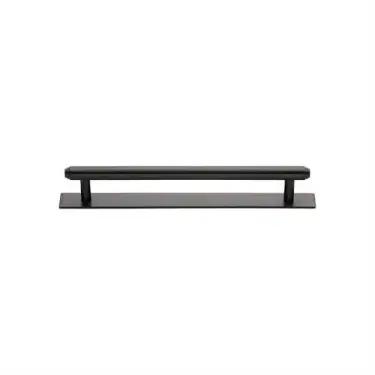 Click Here To Enlarge This Photo Of PL4410 96-MB Heritage Brass Cabinet Pull Step Design with Plate 96mm ctc Matt Bronze Finish