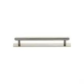 PL4410 96-SN Heritage Brass Cabinet Pull Step Design with Plate 96mm ctc Satin Nickel Finish