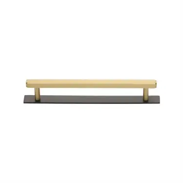 Click Here To Enlarge This Photo Of PL4422 128-BSB Heritage Brass Cabinet Pull Hexagonal Design with Plate 128mm ctc Matt Bronze/Satin Brass Finish