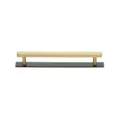 PL4422 128-BSB Heritage Brass Cabinet Pull Hexagonal Design with Plate 128mm ctc Matt Bronze/Satin Brass Finish