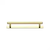 PL4422 128-PB Heritage Brass Cabinet Pull Hexagonal Design with Plate 128mm ctc Polished Brass Finish