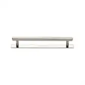 PL4422 128-PNF Heritage Brass Cabinet Pull Hexagonal Design with Plate 128mm ctc Polished Nickel Finish