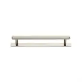PL4422 128-SN Heritage Brass Cabinet Pull Hexagonal Design with Plate 128mm ctc Satin Nickel Finish