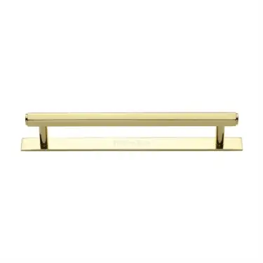 Click Here To Enlarge This Photo Of PL4422 160-PB Heritage Brass Cabinet Pull Hexagonal Design with Plate 160mm ctc Polished Brass Finish