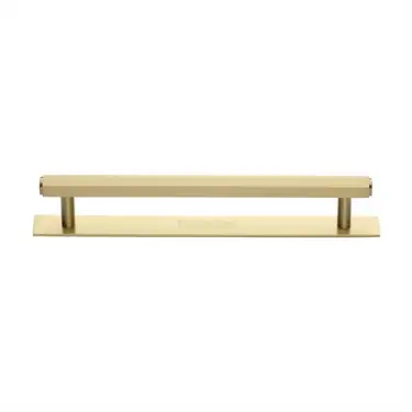 Click Here To Enlarge This Photo Of PL4422 160-SB Heritage Brass Cabinet Pull Hexagonal Design with Plate 160mm ctc Satin Brass Finish