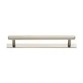 PL4422 160-SN Heritage Brass Cabinet Pull Hexagonal Design with Plate 160mm ctc Satin Nickel Finish