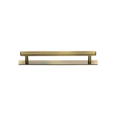 Click Here To Enlarge This Photo Of PL4422 96-AT Heritage Brass Cabinet Pull Hexagonal Design with Plate 96mm ctc Antique Brass Finish