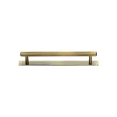 PL4422 96-AT Heritage Brass Cabinet Pull Hexagonal Design with Plate 96mm ctc Antique Brass Finish