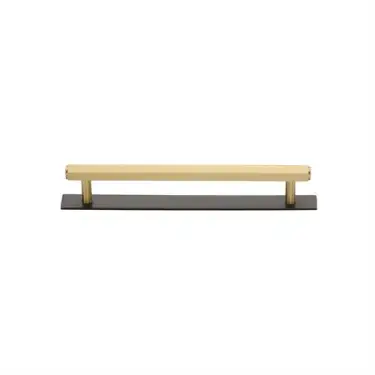 Click Here To Enlarge This Photo Of PL4422 96-BSB Heritage Brass Cabinet Pull Hexagonal Design with Plate 96mm ctc Matt Bronze/Satin Brass Finish