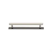 PL4422 96-BSN Heritage Brass Cabinet Pull Hexagonal Design with Plate 96mm ctc Matt Bronze/Satin Nickel Finish