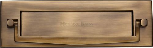 Click Here To Enlarge This Photo Of V830-AT Heritage Brass Postal Knocker Antique Brass Finish